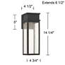 John Timberland Sintef 14 1/4" High Sand Black LED Outdoor Wall Light