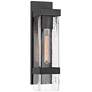 2_John Timberland Solum 17" High Textured Black Outdoor Wall Light