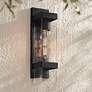 1_John Timberland Solum 17" High Textured Black Outdoor Wall Light