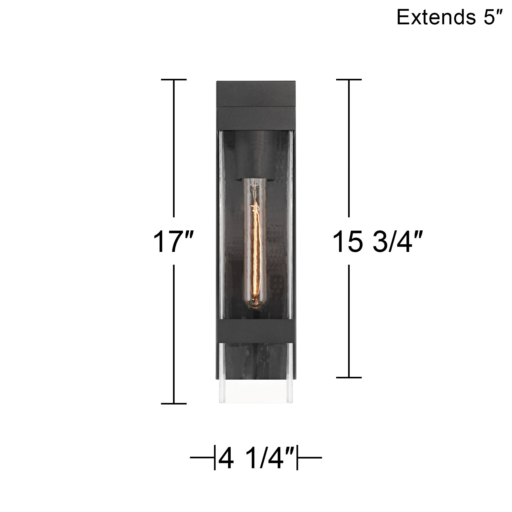 John Timberland Solum 17" High Textured Black Outdoor Wall Light