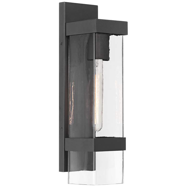 Image 4 John Timberland Solum 17" High Textured Black Wall Sconce Set of 2 more views