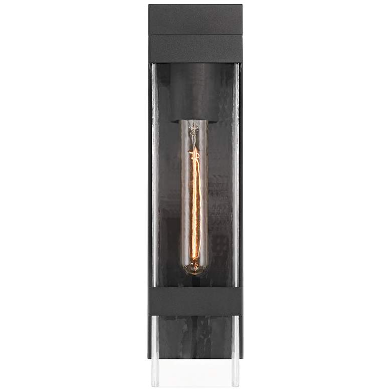 Image 4 John Timberland Solum 17"H Textured Black Outdoor Wall Light Set of 2 more views
