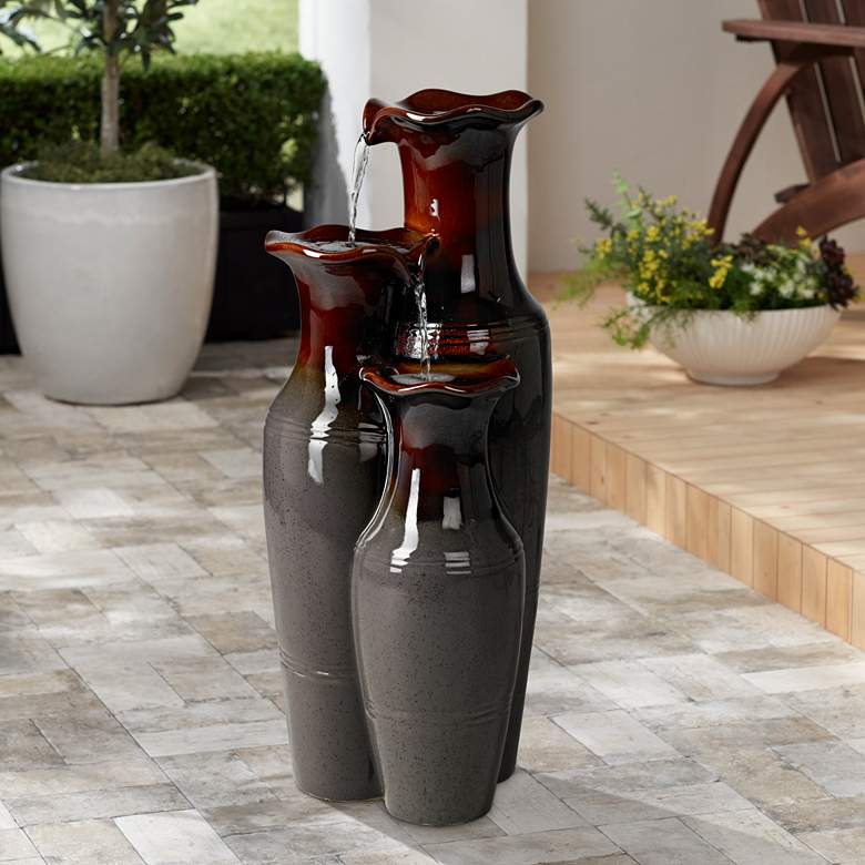 Image 1 John Timberland Spanish Jars 31" High Ceramic Garden Fountain