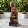 Thumbnail1 of John Timberland Sphere Jugs and Columns 50" Rustic Fountain with Light