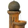 Thumbnail4 of John Timberland Sphere Jugs and Columns 50" Rustic Fountain with Light more views