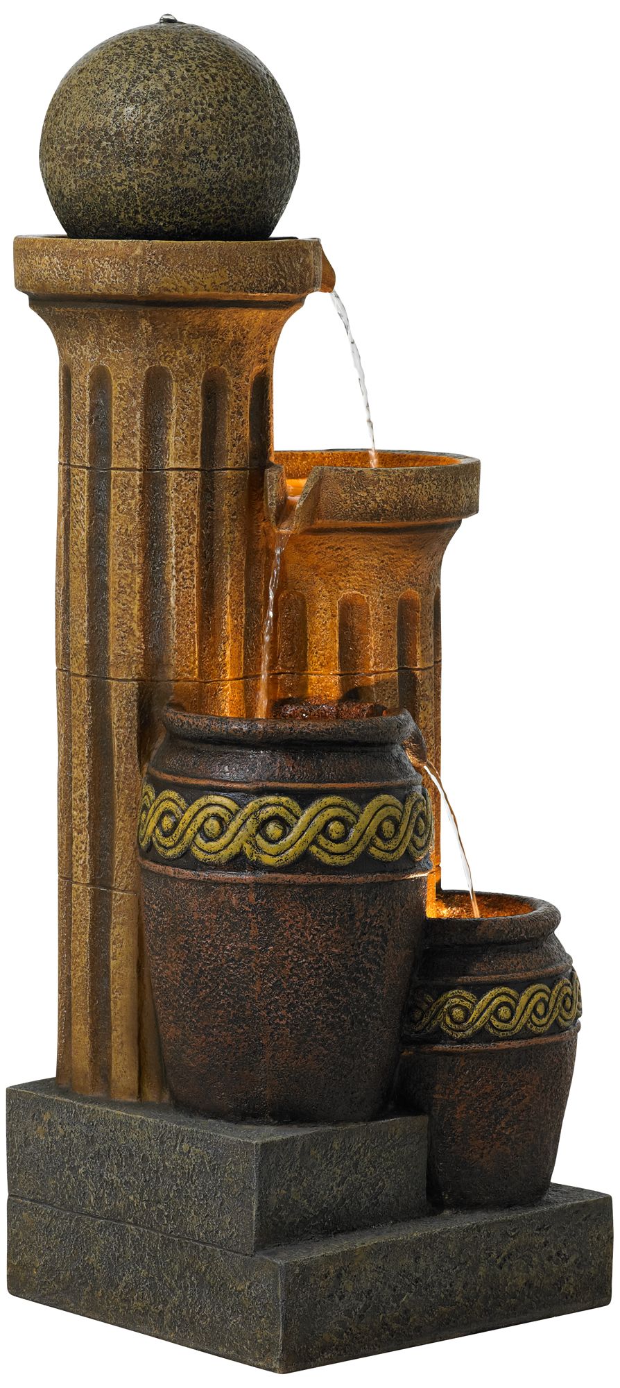 Sphere Jugs and Column Fountain