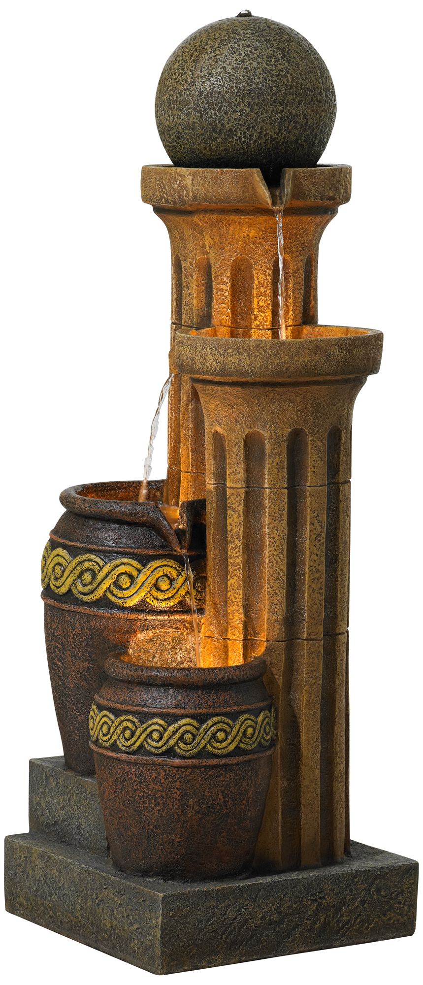 Sphere Jugs and Column Fountain