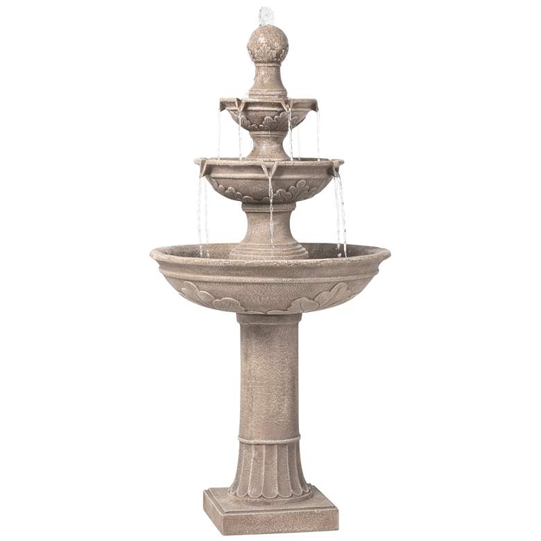 Image 2 John Timberland Stafford 48" Three Tier Traditional Garden Fountain