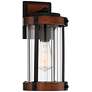 2_John Timberland Stan 13 3/4" Black and Dark Wood Outdoor Wall Light
