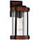 John Timberland Stan 13 3/4" Black and Dark Wood Outdoor Wall Light