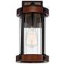 4_John Timberland Stan 13 3/4" Black and Dark Wood Outdoor Wall Light more views
