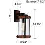 7_John Timberland Stan 13 3/4" Black and Dark Wood Outdoor Wall Light more views