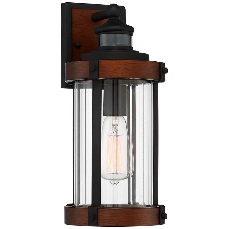 Image 2 John Timberland Stan 15 1/2" Black Motion Sensor Outdoor Wall Light