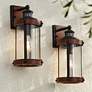 1_John Timberland Stan 15 1/2" Motion Sensor Black Outdoor Lights Set