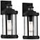 John Timberland Stan 15" Black Motion Sensor Outdoor Lights Set of 2