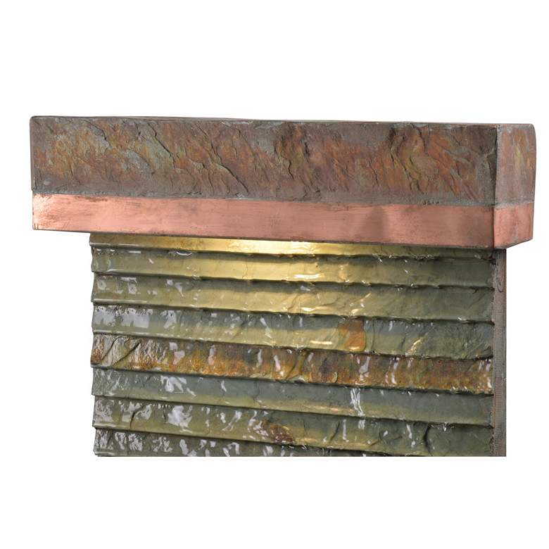 Image 3 John Timberland Stave 48" Copper and Slate Stone Fountain with LED more views