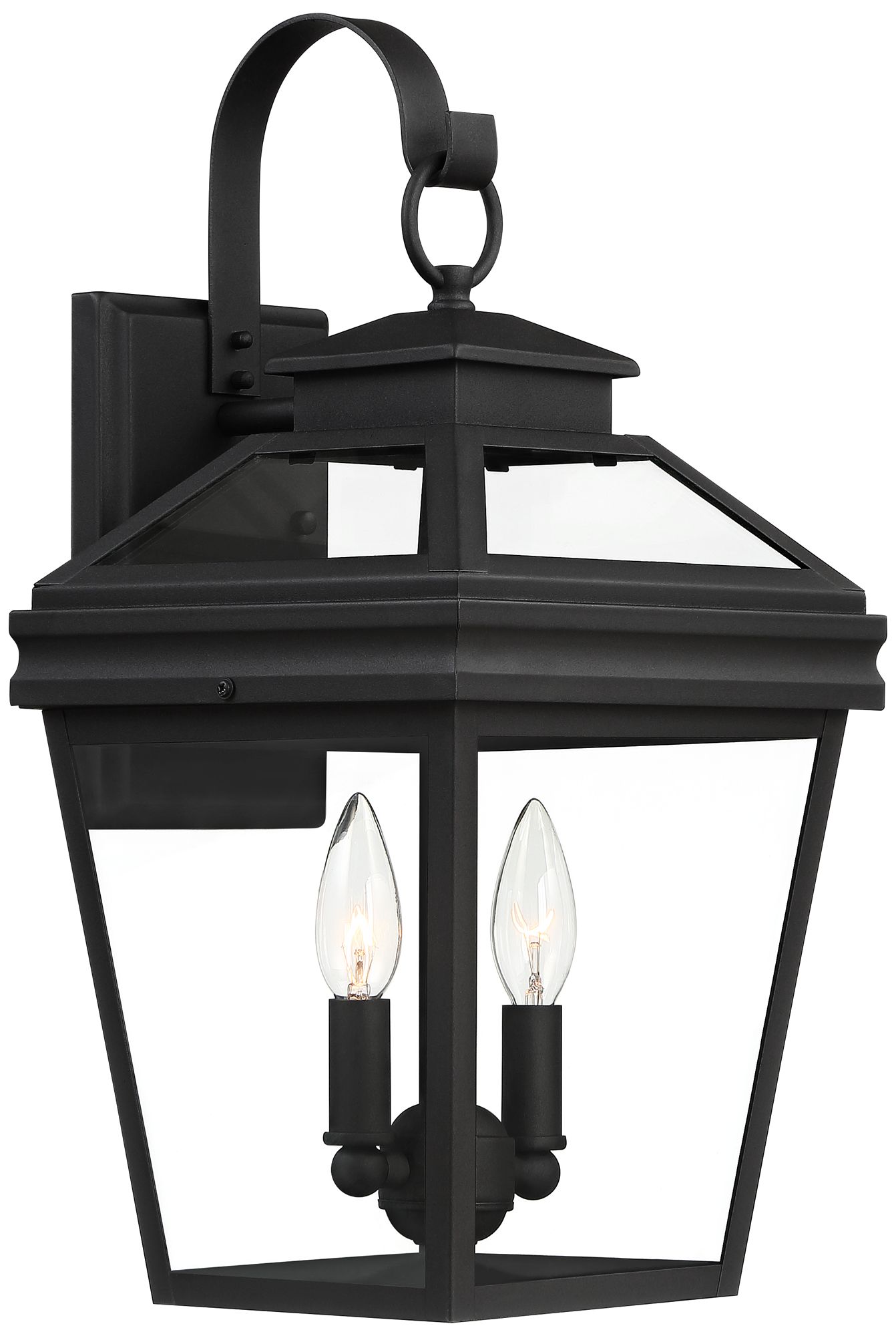 John Timberland Stratton Street 16 1/2" High Black Outdoor Wall Light in scene