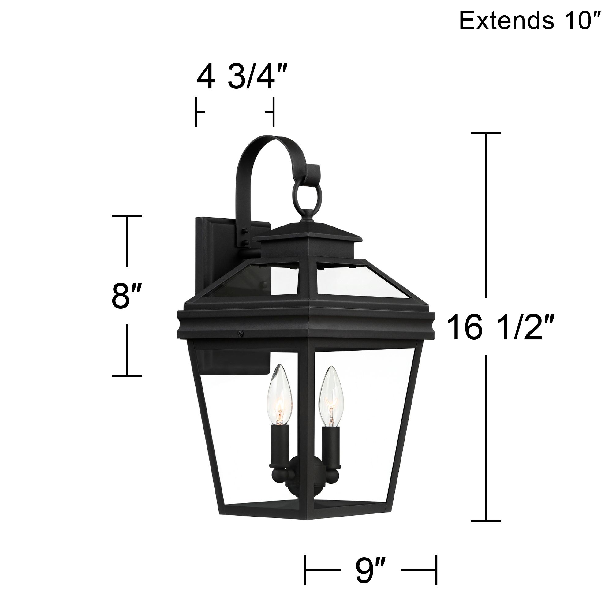 John Timberland Stratton Street 16 1/2" High Black Outdoor Wall Light in scene