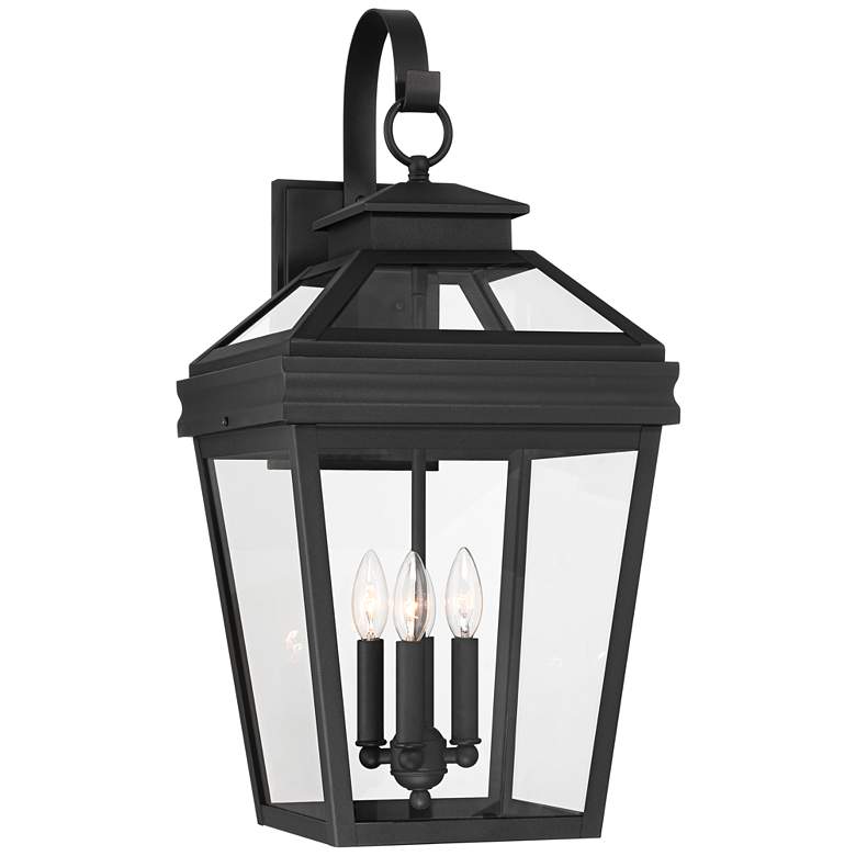 Image 2 John Timberland Stratton Street 27" Black Outdoor Lantern Wall Light