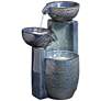3_John Timberland Summer Leaves 26" Ceramic Fountain with LED Lights