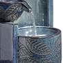 5_John Timberland Summer Leaves 26" Ceramic Fountain with LED Lights more views