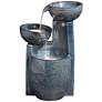 6_John Timberland Summer Leaves 26" Ceramic Fountain with LED Lights more views
