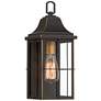 2_John Timberland Sunderland 15" High Black Warm Gold Outdoor Wall Light
