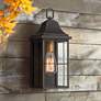 1_John Timberland Sunderland 15" High Black Warm Gold Outdoor Wall Light