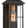 3_John Timberland Sunderland 15" High Black Warm Gold Outdoor Wall Light more views