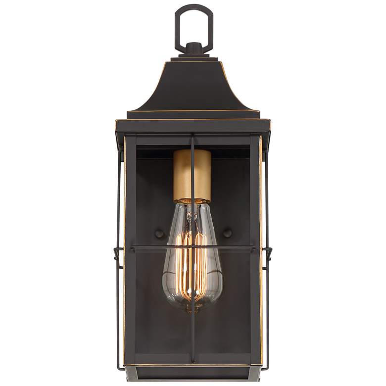 Image 5 John Timberland Sunderland 15" High Black Warm Gold Outdoor Wall Light more views