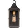 5_John Timberland Sunderland 15" High Black Warm Gold Outdoor Wall Light more views