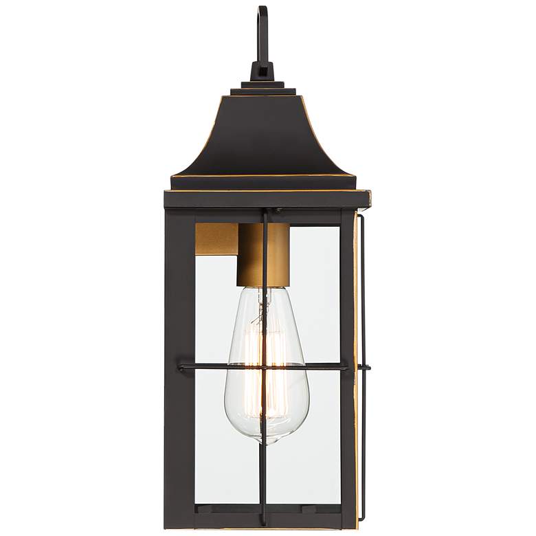 Image 7 John Timberland Sunderland 15" High Black Warm Gold Outdoor Wall Light more views