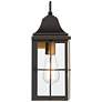 7_John Timberland Sunderland 15" High Black Warm Gold Outdoor Wall Light more views