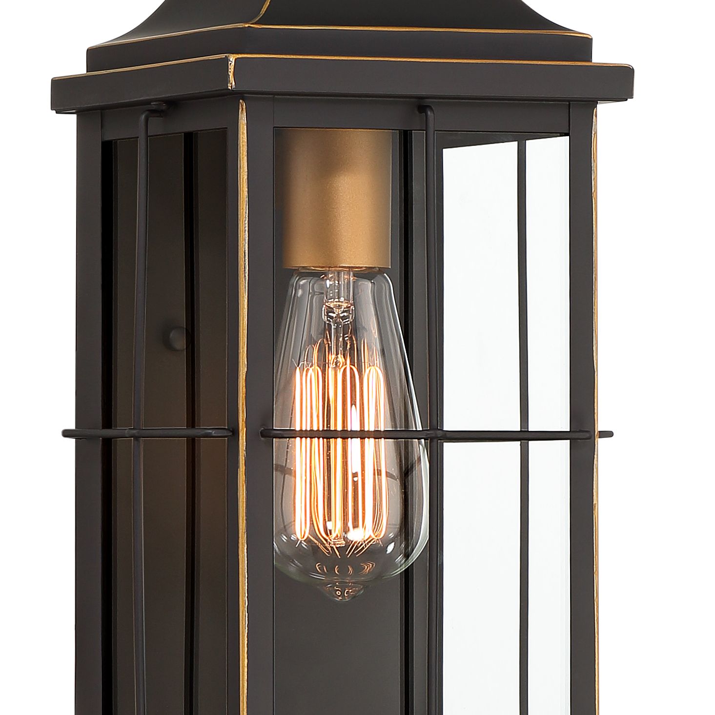 Image 3 John Timberland Sunderland 15"H Matte Black Gold Outdoor Wall Light more views