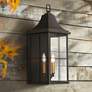 1_John Timberland Sunderland 24 3/4" Black and Gold Outdoor Wall Lantern