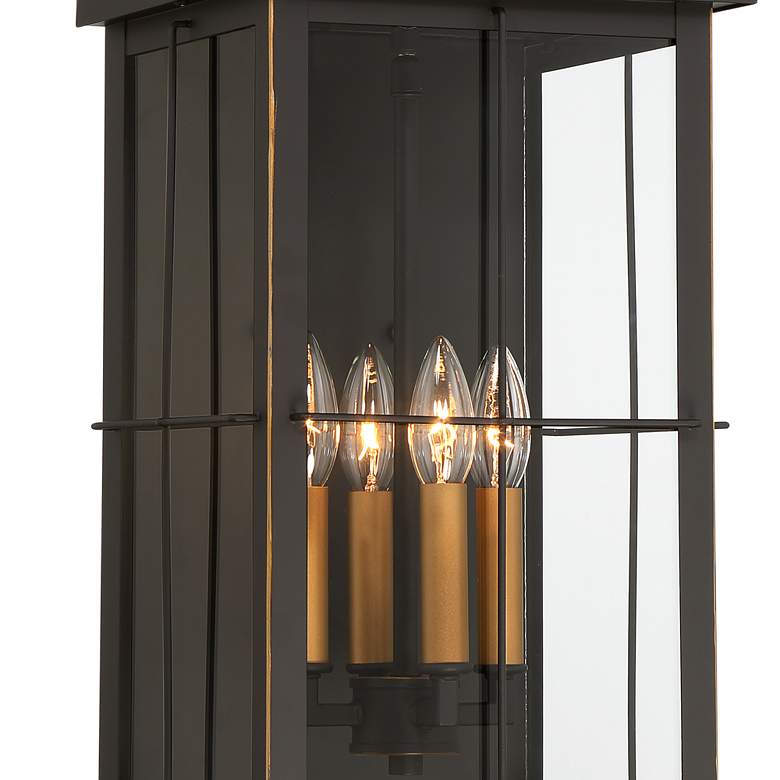 Image 3 John Timberland Sunderland 24 3/4" Black and Gold Outdoor Wall Lantern more views