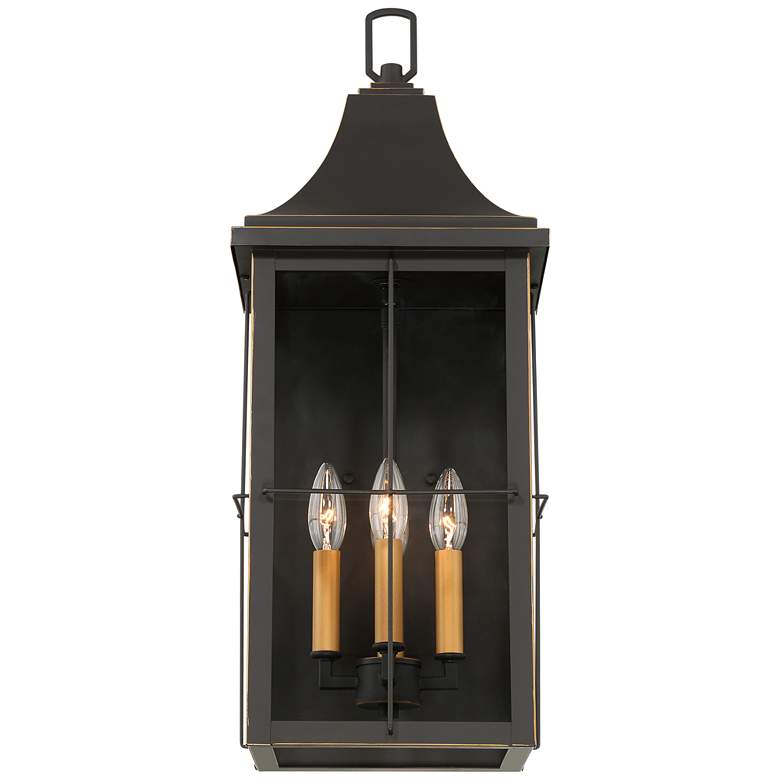 Image 5 John Timberland Sunderland 24 3/4" Black and Gold Outdoor Wall Lantern more views