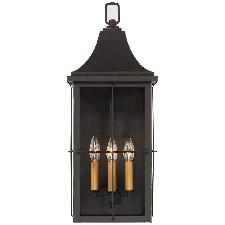 Image 6 John Timberland Sunderland 24 3/4" Black and Gold Outdoor Wall Lantern more views
