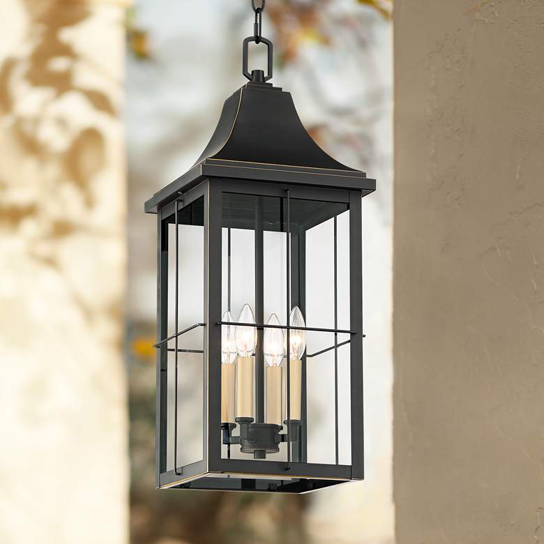 Image 1 John Timberland Sunderland 24 3/4" High Black Outdoor Hanging Light