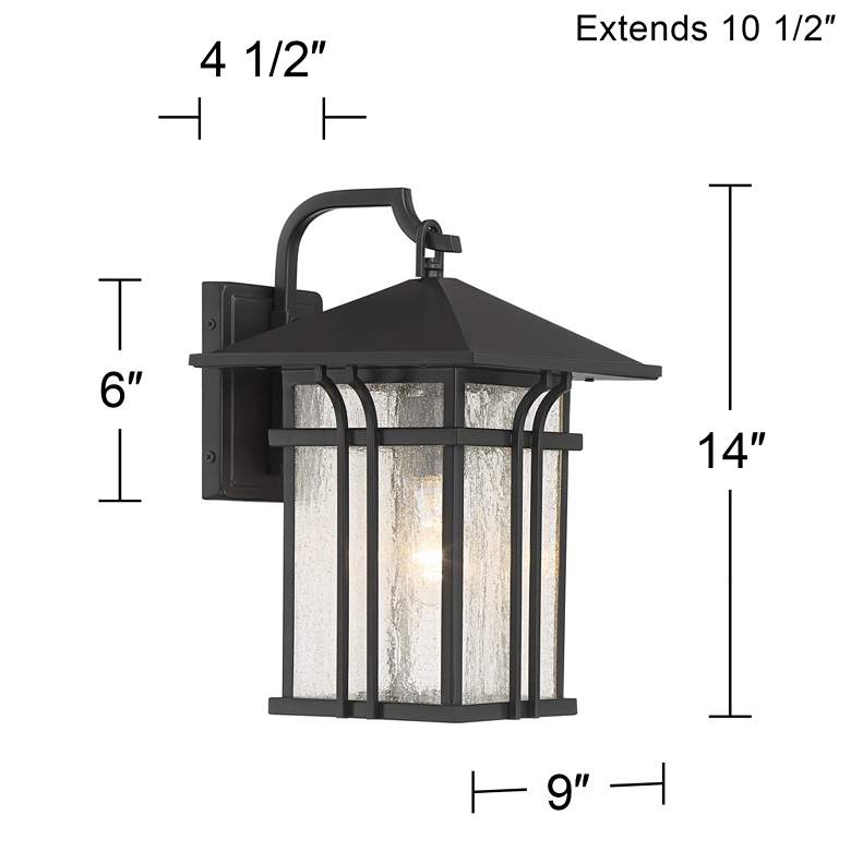 Image 7 John Timberland Syon 14"H Bronze and Glass Outdoor Wall Light Set of 2 more views