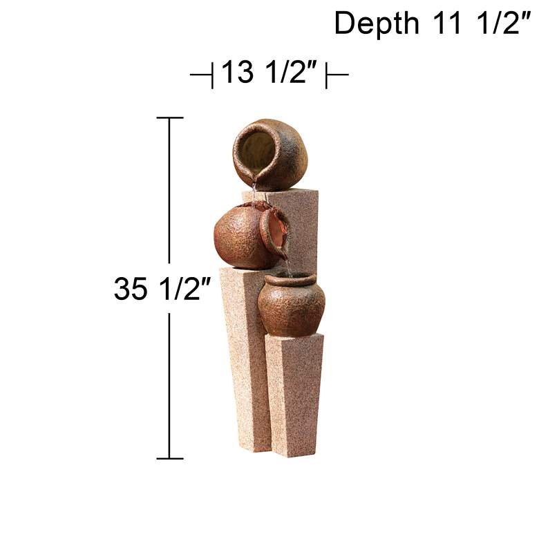 Image 5 John Timberland Three Jug and Pillar 35 1/2" Cascade Flow Fountain more views