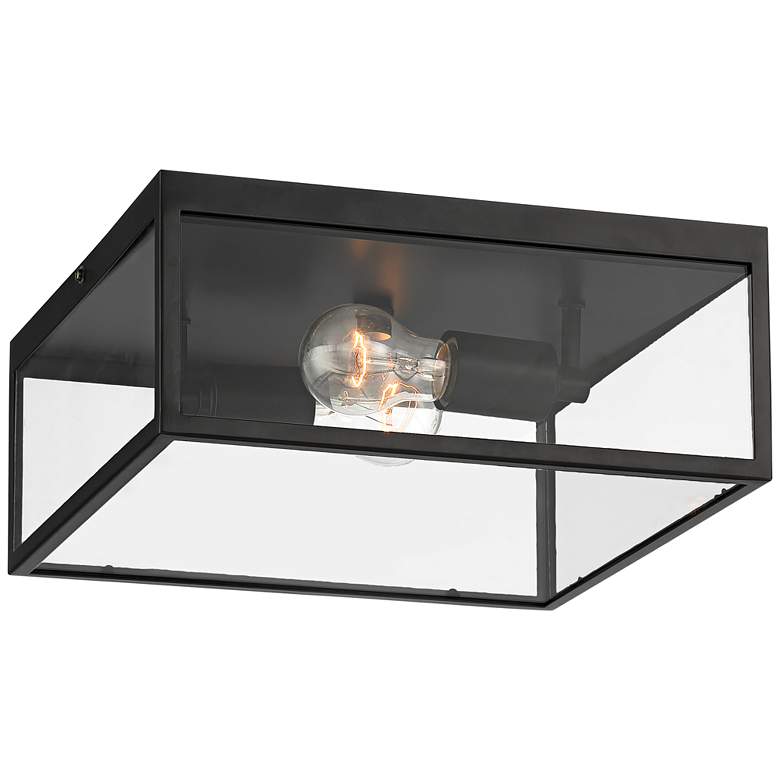 Image 2 John Timberland Titan 12" Matte Black Square Outdoor Ceiling Light