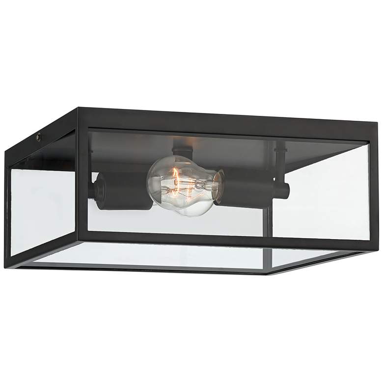 Image 4 John Timberland Titan 12" Matte Black Square Outdoor Ceiling Light more views