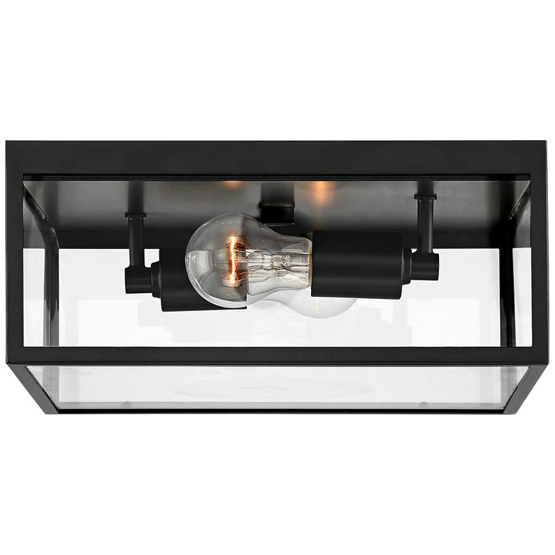 Image 5 John Timberland Titan 12" Matte Black Square Outdoor Ceiling Light more views