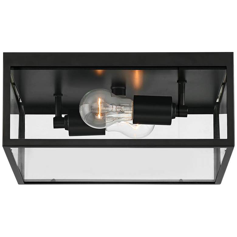 Image 7 John Timberland Titan 12" Matte Black Square Outdoor Ceiling Light more views