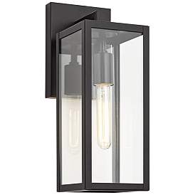Image2 of John Timberland Titan 14 1/4" Clear Glass and Black Outdoor Wall Light