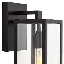 Image3 of John Timberland Titan 14 1/4" Clear Glass and Black Outdoor Wall Light more views