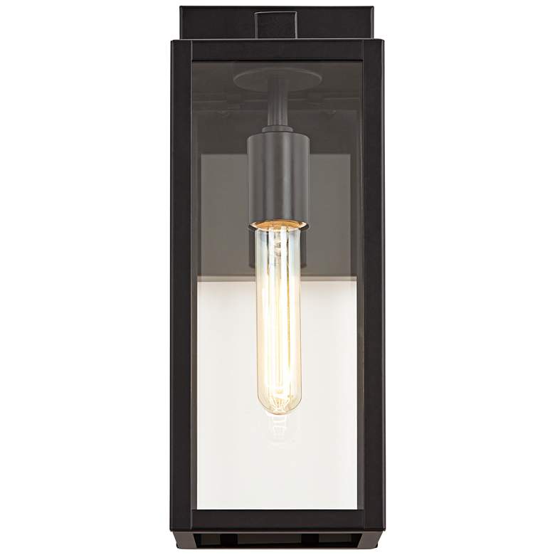 Image 5 John Timberland Titan 14 1/4" Clear Glass and Black Outdoor Wall Light more views