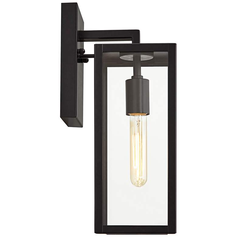 Image 7 John Timberland Titan 14 1/4" Clear Glass and Black Outdoor Wall Light more views