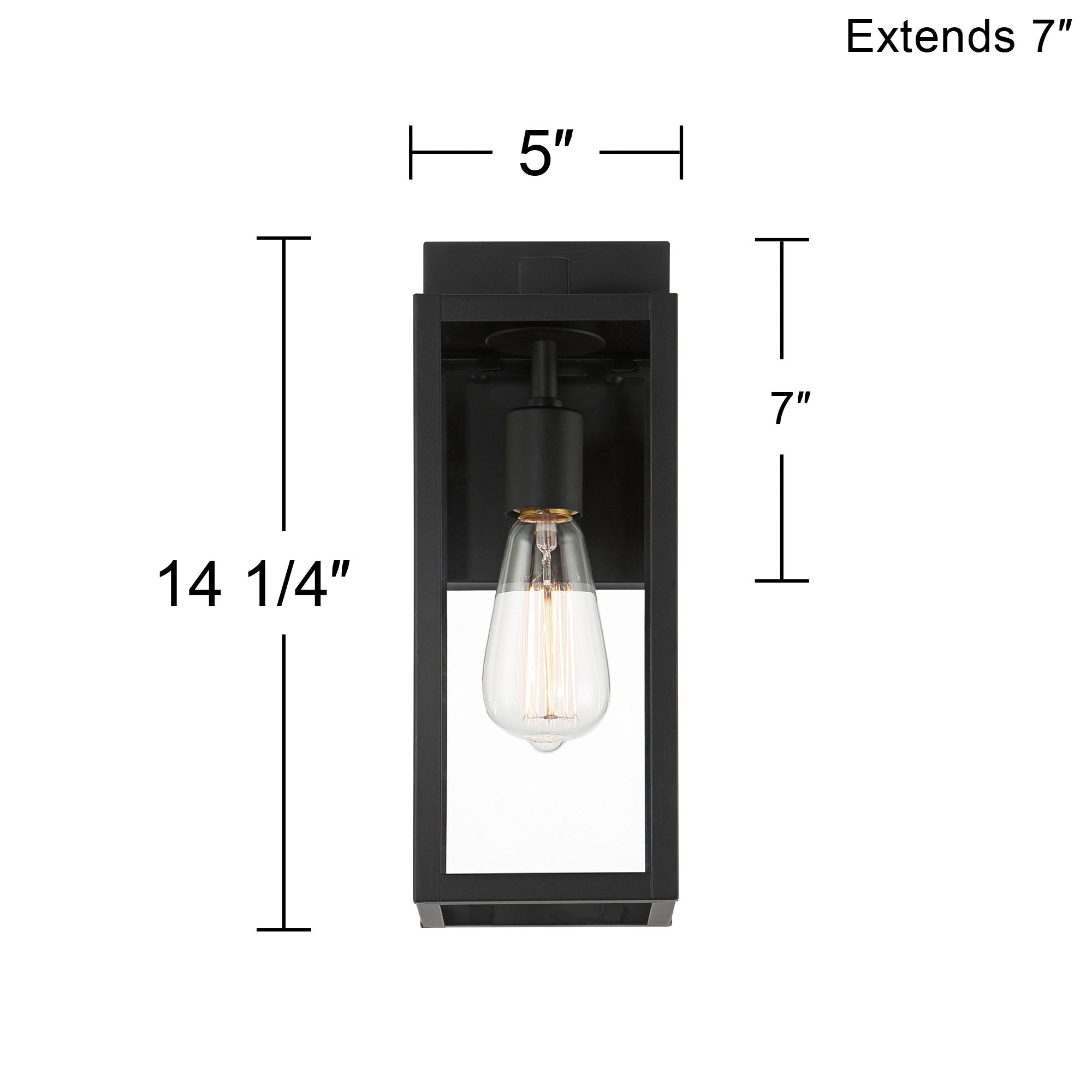 John Timberland Titan 14 1/4" Mystic Black Outdoor Lights Set of 2 in scene